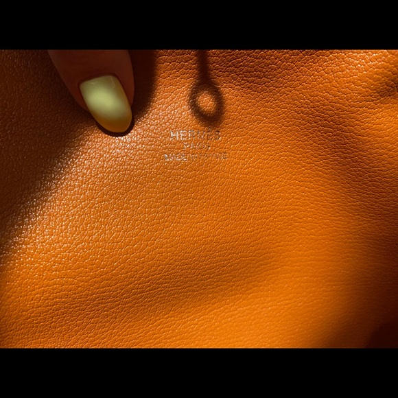 Orange Leather Tote Bag - Picture 9 of 9